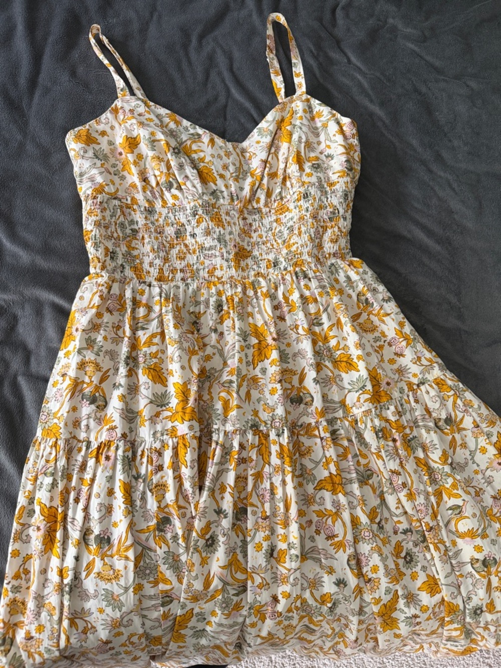 J. Crew Floral Dress in White, Mustard & Sage